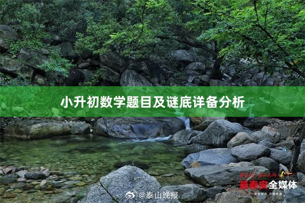 小升初数学题目及谜底详备分析