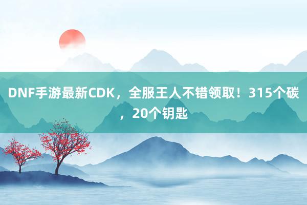 DNF手游最新CDK，全服王人不错领取！315个碳，20个钥匙