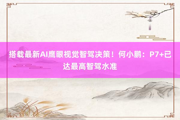 搭载最新AI鹰眼视觉智驾决策！何小鹏：P7+已达最高智驾水准