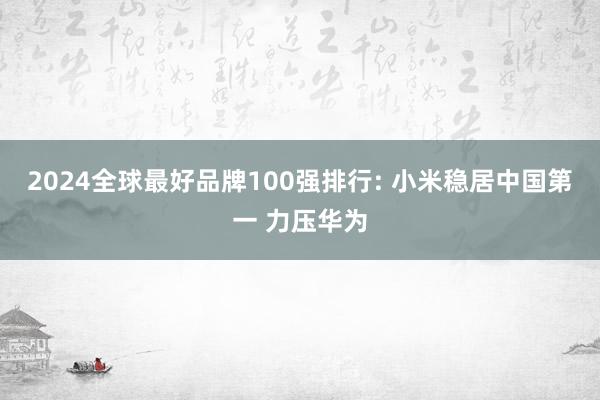 2024全球最好品牌100强排行: 小米稳居中国第一 力压华为