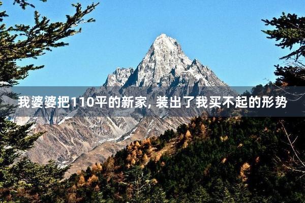 我婆婆把110平的新家, 装出了我买不起的形势