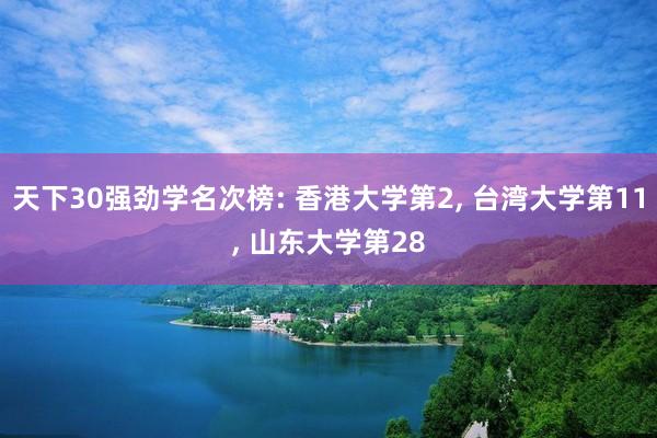 天下30强劲学名次榜: 香港大学第2, 台湾大学第11, 山东大学第28