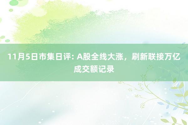 11月5日市集日评: A股全线大涨，刷新联接万亿成交额记录