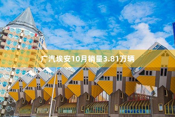 广汽埃安10月销量3.81万辆