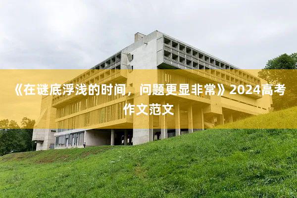 《在谜底浮浅的时间，问题更显非常》2024高考作文范文