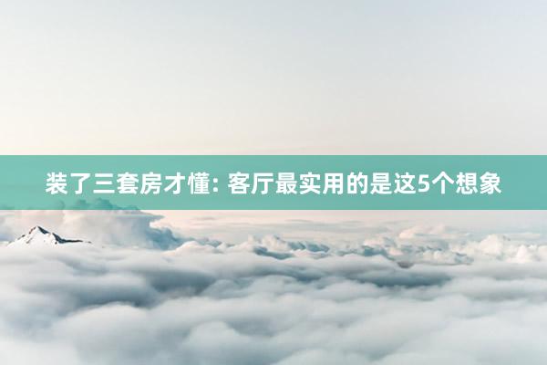 装了三套房才懂: 客厅最实用的是这5个想象